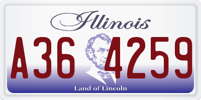 IL license plate A364259