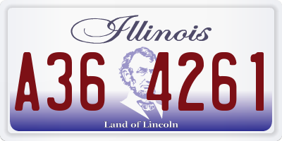 IL license plate A364261