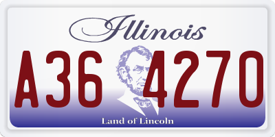 IL license plate A364270
