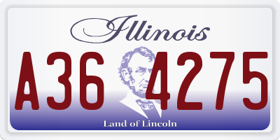 IL license plate A364275