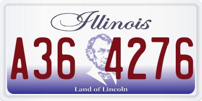 IL license plate A364276
