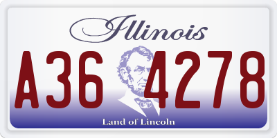 IL license plate A364278
