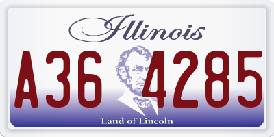 IL license plate A364285