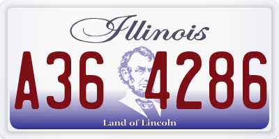 IL license plate A364286