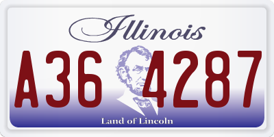 IL license plate A364287