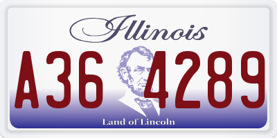 IL license plate A364289