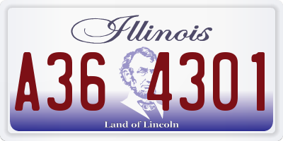 IL license plate A364301