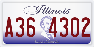 IL license plate A364302