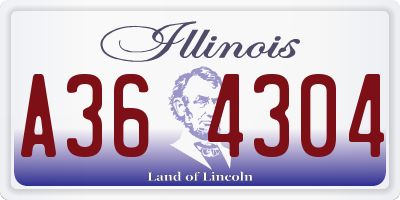 IL license plate A364304