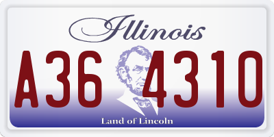 IL license plate A364310