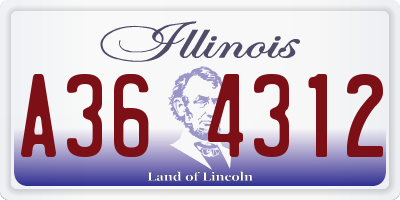 IL license plate A364312