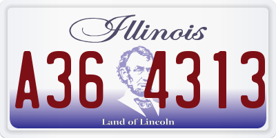 IL license plate A364313