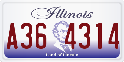 IL license plate A364314