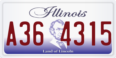 IL license plate A364315
