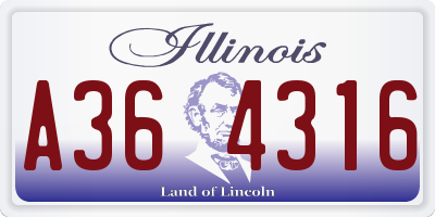 IL license plate A364316