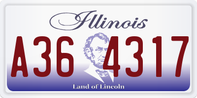 IL license plate A364317