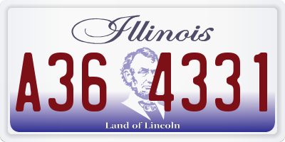 IL license plate A364331