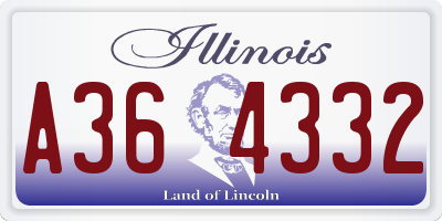 IL license plate A364332