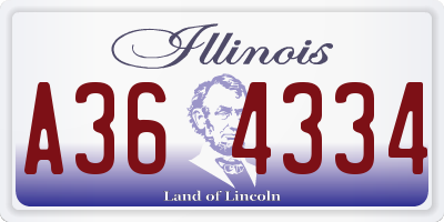 IL license plate A364334
