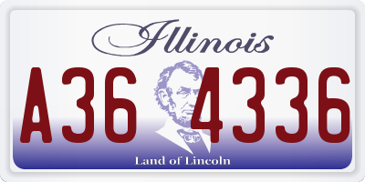 IL license plate A364336