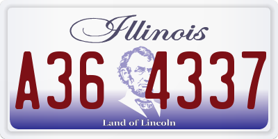 IL license plate A364337