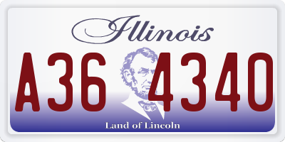IL license plate A364340