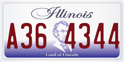 IL license plate A364344