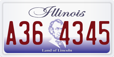 IL license plate A364345
