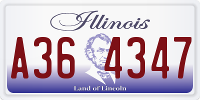 IL license plate A364347