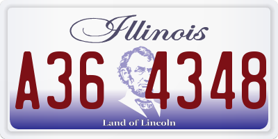 IL license plate A364348