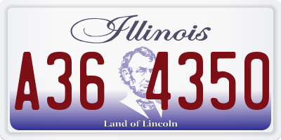 IL license plate A364350