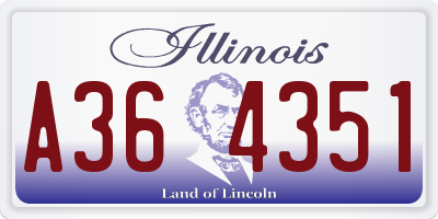 IL license plate A364351