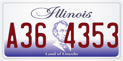 IL license plate A364353