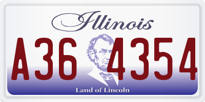 IL license plate A364354