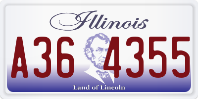 IL license plate A364355