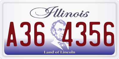 IL license plate A364356