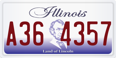 IL license plate A364357