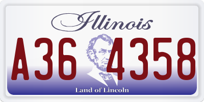 IL license plate A364358