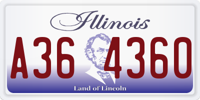 IL license plate A364360