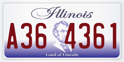 IL license plate A364361