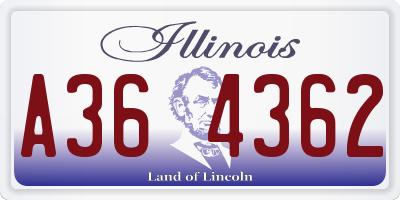 IL license plate A364362