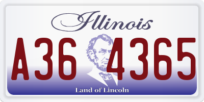 IL license plate A364365