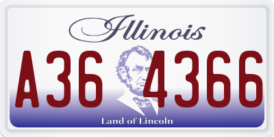 IL license plate A364366