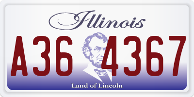 IL license plate A364367
