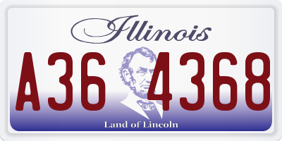 IL license plate A364368