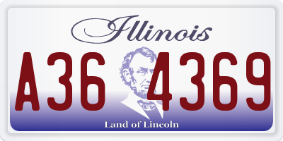 IL license plate A364369