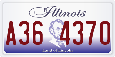 IL license plate A364370