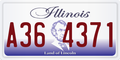 IL license plate A364371