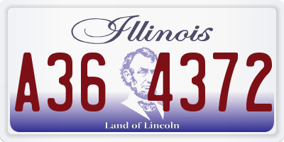IL license plate A364372