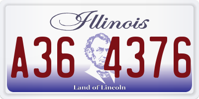 IL license plate A364376